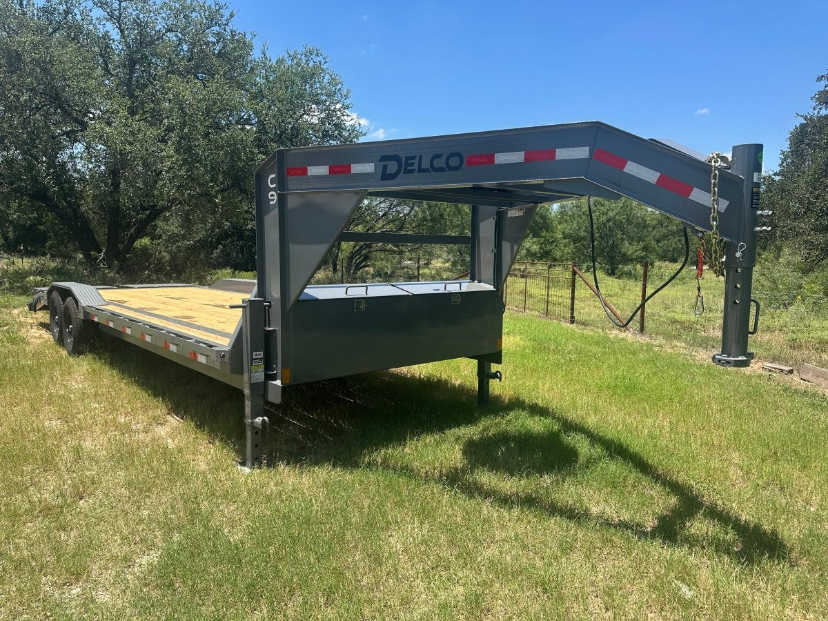 Delco 102"x26' Gooseneck Carhauler 14 K Dove Monster Ramps GRAY - 7542 - J4 Trailer