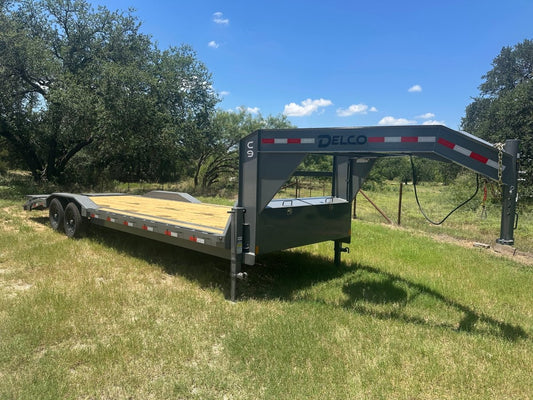 Delco 102"x26' Gooseneck Carhauler 14 K Dove Monster Ramps GRAY - 7542 - J4 Trailer