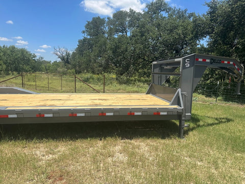 Delco 102"x26' Gooseneck Carhauler 14 K Dove Monster Ramps GRAY - 7542 - J4 Trailer