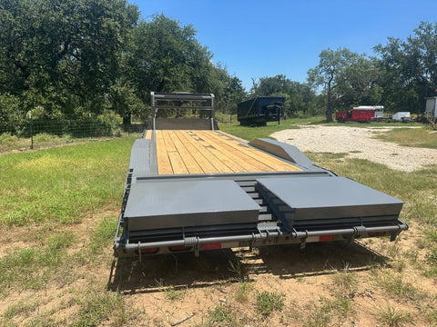 Delco 102"x26' Gooseneck Carhauler 14 K Dove Monster Ramps GRAY - 7542 - J4 Trailer