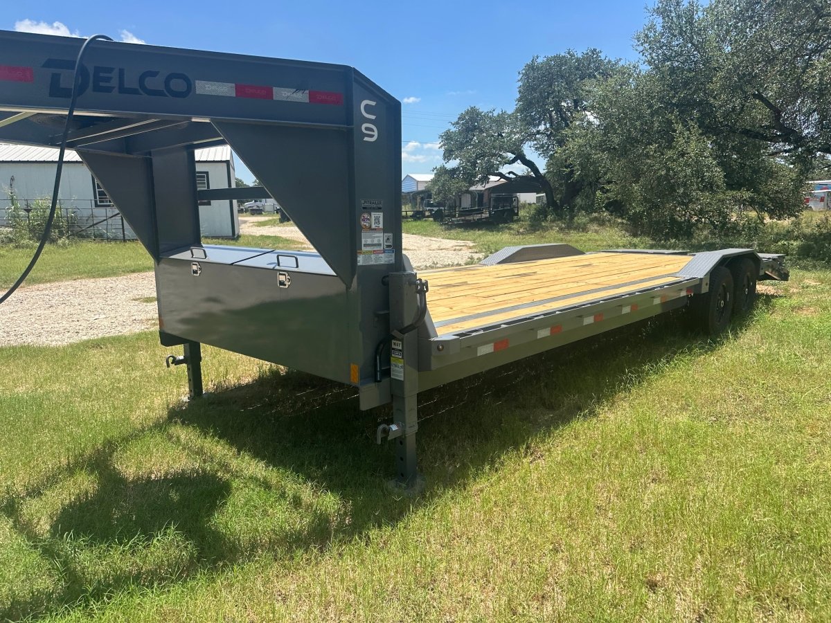 Delco 102"x26' Gooseneck Carhauler 14 K Dove Monster Ramps GRAY - 7542 - J4 Trailer