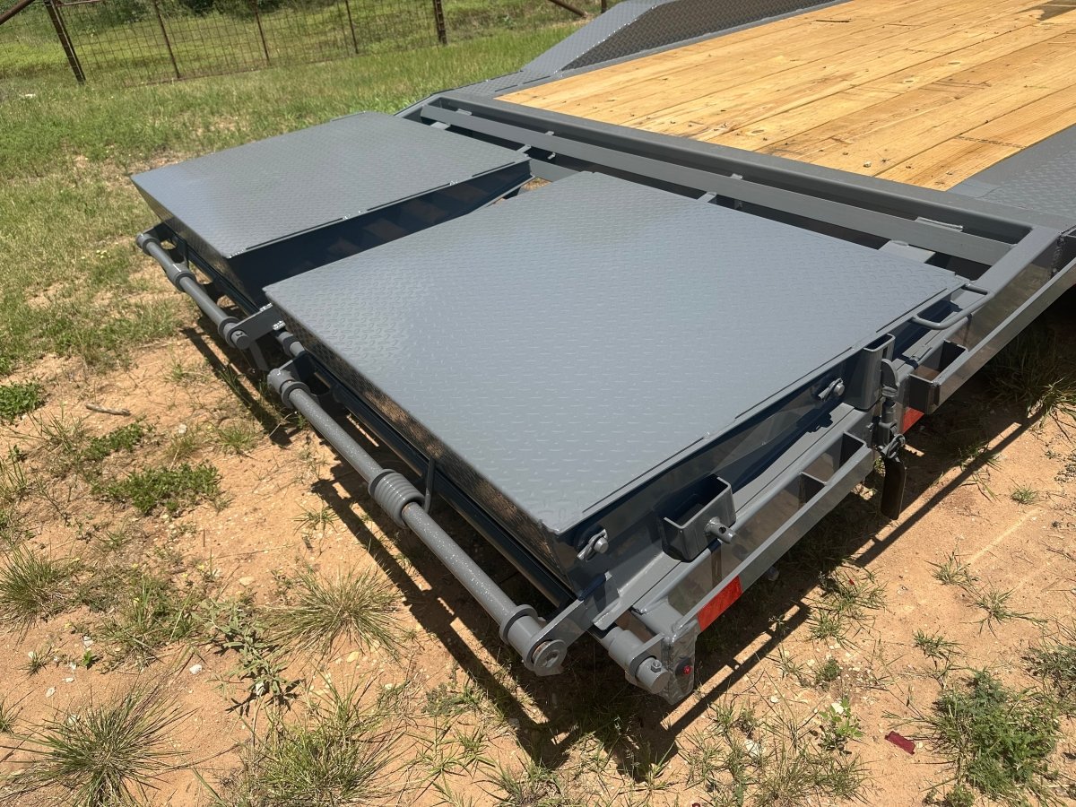 Delco 102"x26' Gooseneck Carhauler 14 K Dove Monster Ramps GRAY - 7542 - J4 Trailer