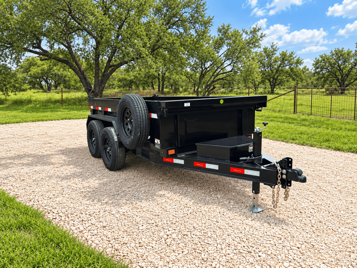 Delco 60"x10' Dump Tandem Bumper 7K- BLACK 8717 - J4 Trailer