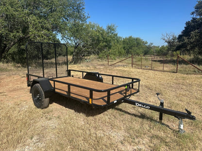 Delco 60"x10' Pipe Frame Utility BLACK 3.5K Single Axle-7543 - J4 Trailer