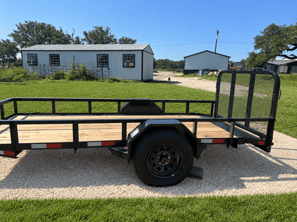 Delco 60"x12' Utility BLACK 3.5K Single Axle -7545 - J4 Trailer