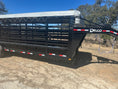 Load image into Gallery viewer, Delco 6'8"x24'x6'6" Gooseneck Livestock Bartop with Tarp - BLACK - 4511 - J4 Trailer
