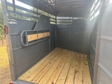 Delco 6'x14'x7' Two Horse Bumper Tandem 7K- FIGHTER JET GRAY - 8147 - J4 Trailer