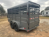 Delco 6'x16'x6'6" Bumper Livestock 6K - Gray - 4030 - J4 Trailer