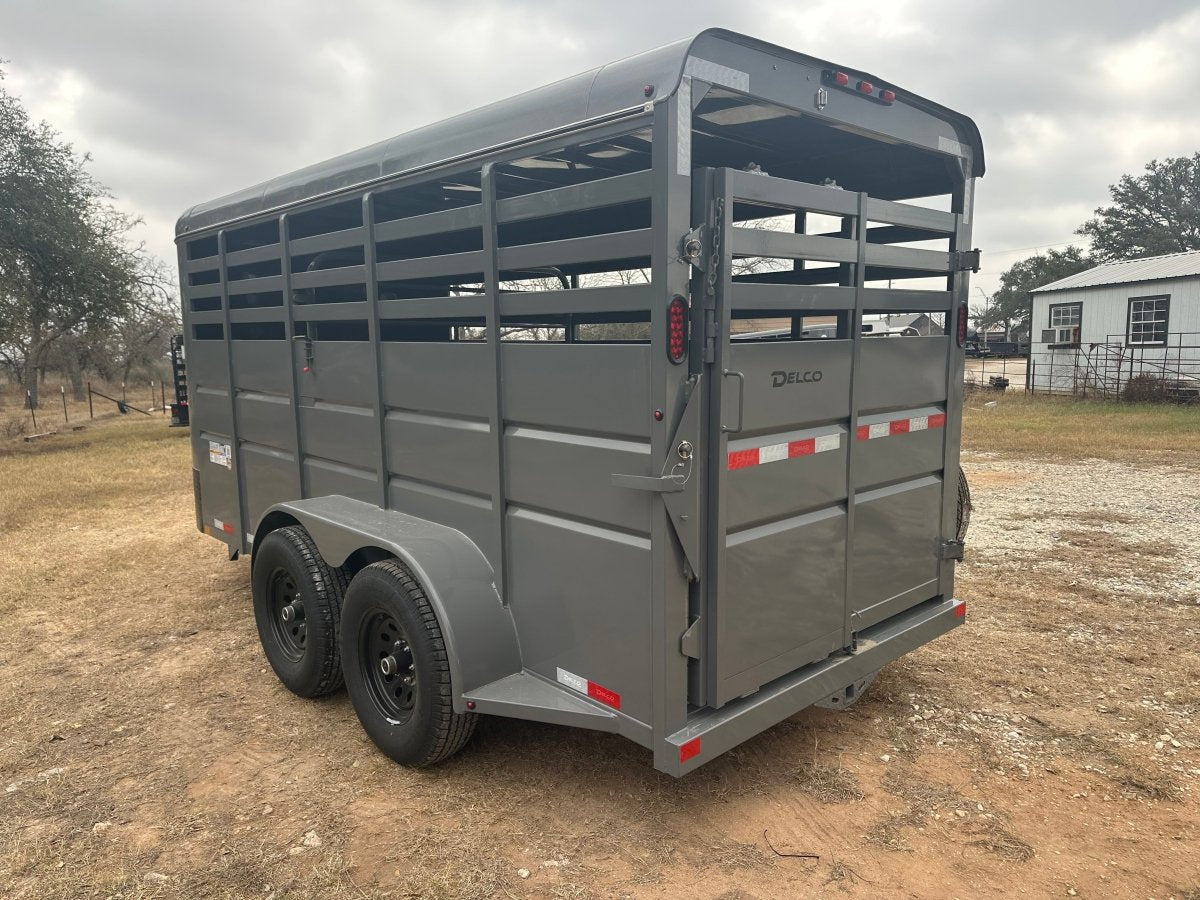 Delco 6'x16'x6'6" Bumper Livestock 6K - Gray - 4030 - J4 Trailer