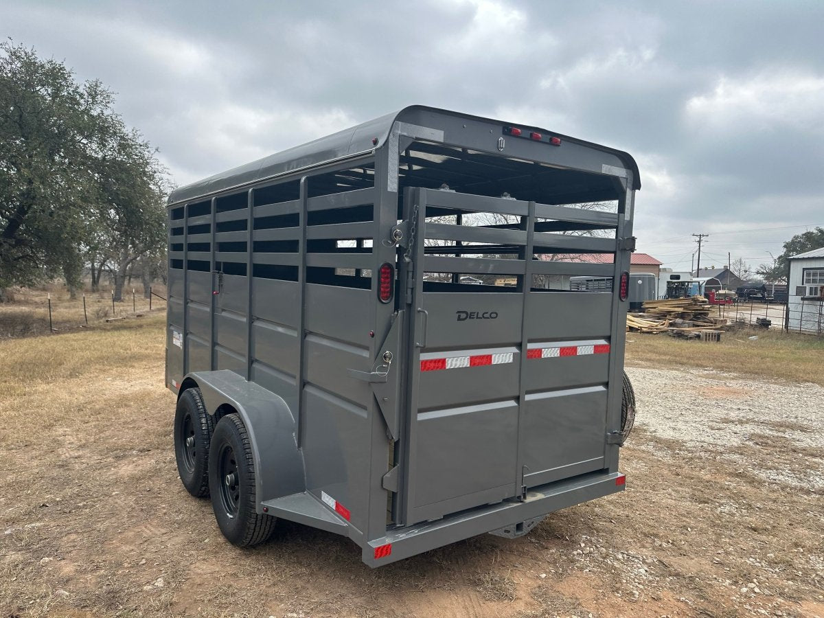Delco 6'x16'x6'6" Bumper Livestock 6K - Gray - 4030 - J4 Trailer