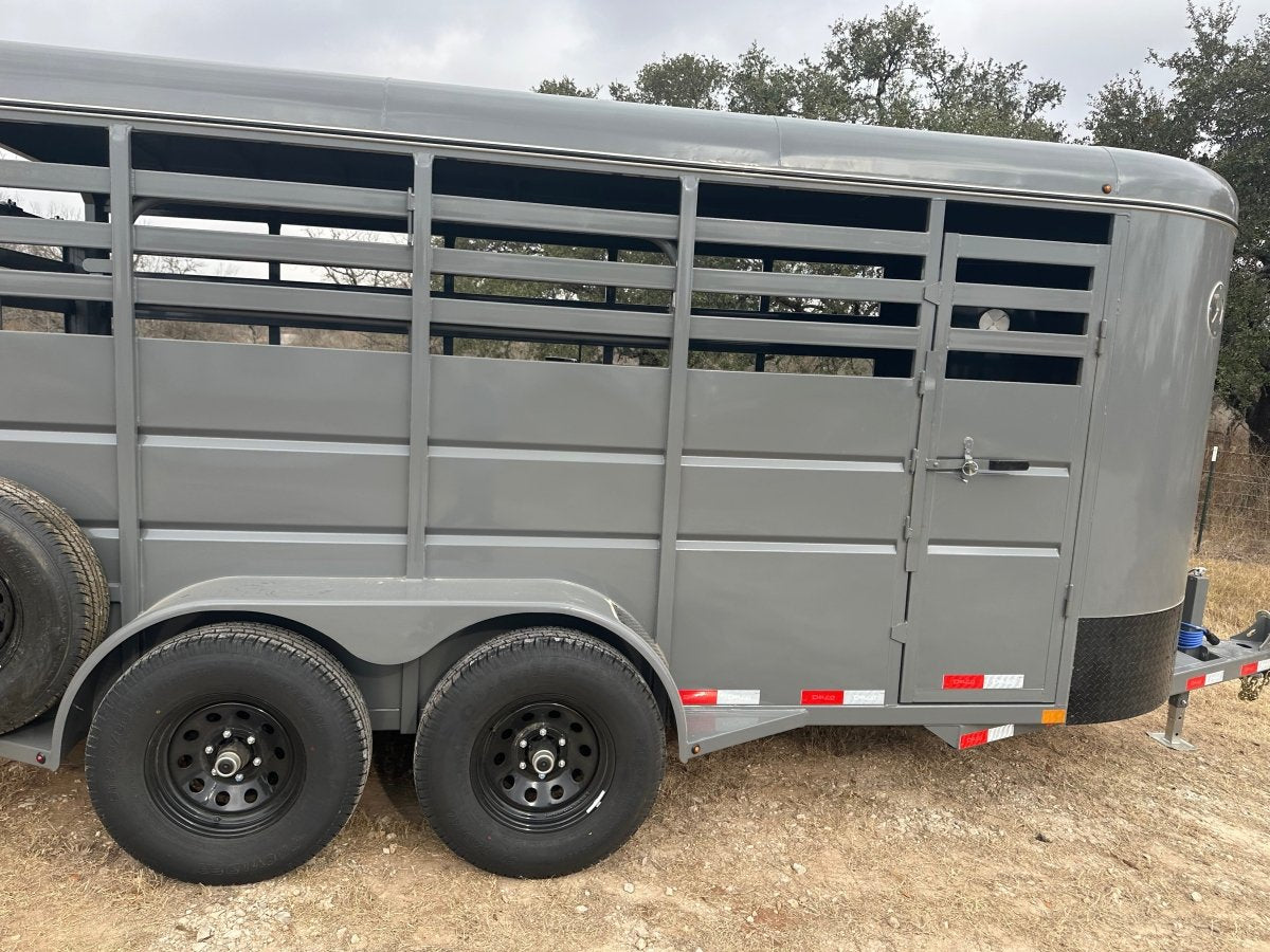 Delco 6'x16'x6'6" Bumper Livestock 6K - Gray - 4030 - J4 Trailer