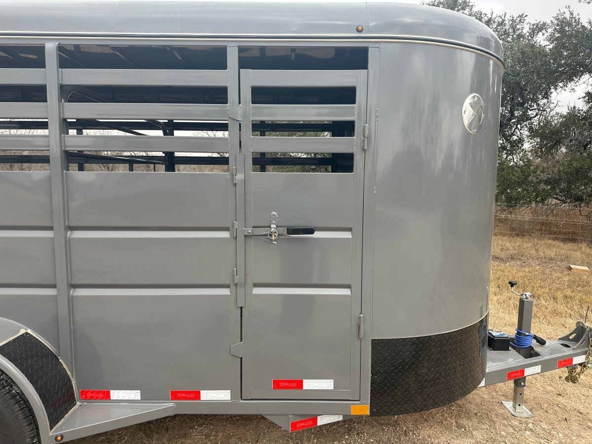 Delco 6'x16'x6'6" Bumper Livestock 6K - Gray - 4030 - J4 Trailer