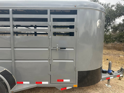 Delco 6'x16'x6'6" Bumper Livestock 6K - Gray - 4030 - J4 Trailer
