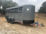Delco 6'x16'x6'6" Bumper Livestock 6K - Gray - 4030 - J4 Trailer