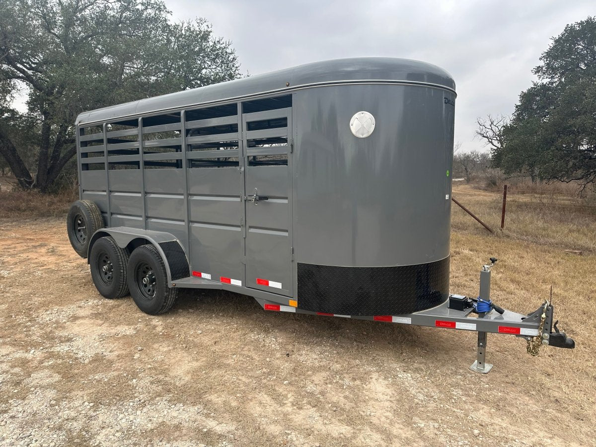 Delco 6'x16'x6'6" Bumper Livestock 6K - Gray - 4030 - J4 Trailer