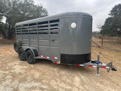 Delco 6'x16'x6'6" Bumper Livestock 6K - Gray - 4030 - J4 Trailer
