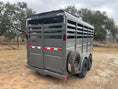 Load image into Gallery viewer, Delco 6'x16'x6'6" Bumper Livestock 6K- ORDER Fighter Jet Gray - 6364 - J4 Trailer
