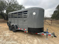 Load image into Gallery viewer, Delco 6'x16'x6'6" Bumper Livestock 6K- ORDER Fighter Jet Gray - 6364 - J4 Trailer
