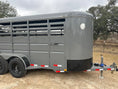 Load image into Gallery viewer, Delco 6'x16'x6'6" Bumper Livestock 6K- ORDER Fighter Jet Gray - 6364 - J4 Trailer
