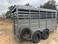 Load image into Gallery viewer, Delco 6'x16'x6'6" Bumper Livestock 6K- ORDER Fighter Jet Gray - 6364 - J4 Trailer
