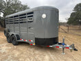 Load image into Gallery viewer, Delco 6'x16'x6'6" Bumper Livestock 6K- ORDER Fighter Jet Gray - 6364 - J4 Trailer
