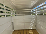 Delco 6'x16'x6'6" Bumper Livestock Tandem 12K- White - 8148 - J4 Trailer