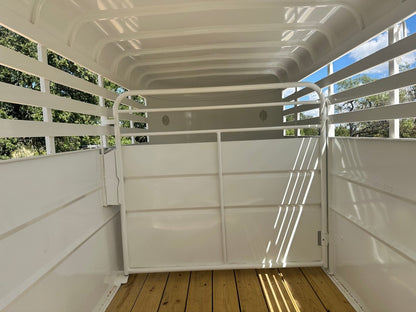 Delco 6'x16'x6'6" Bumper Livestock Tandem 12K- White - 8148 - J4 Trailer