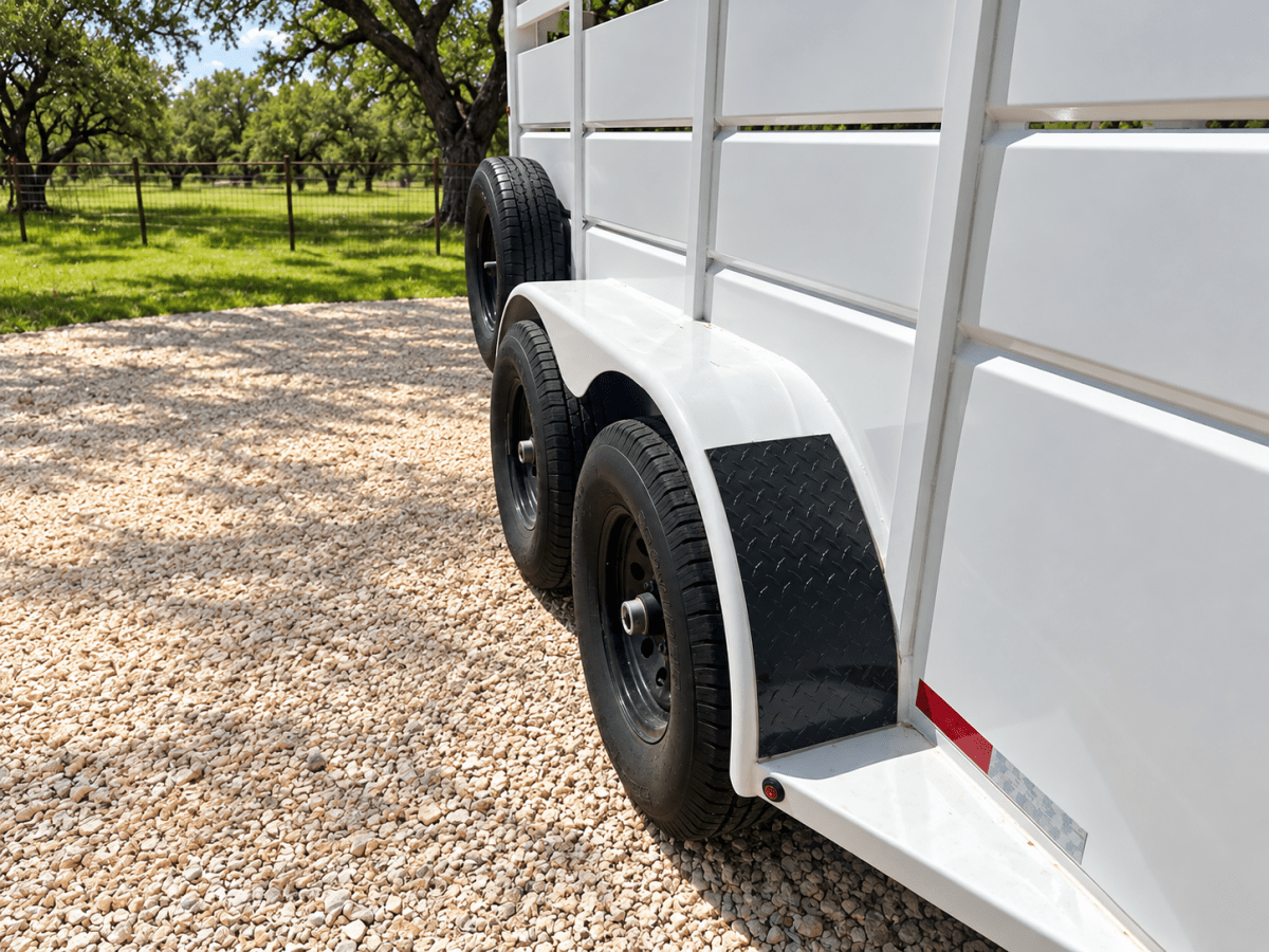Delco 6'x16'x6'6" Bumper Livestock Tandem 12K- White - 8148 - J4 Trailer