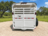 Delco 6'x16'x6'6" Bumper Livestock Tandem 12K- White - 8148 - J4 Trailer