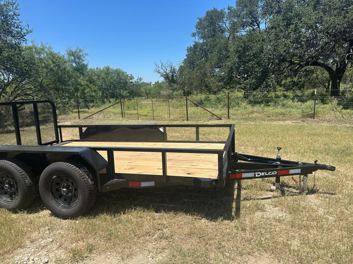 Delco 77"x12' Utility BLACK 7K Tandem Axle - 7547 - J4 Trailer