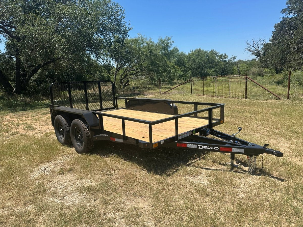 Delco 77"x12' Utility BLACK 7K Tandem Axle - 7547 - J4 Trailer