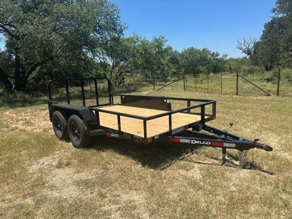 Delco 77"x12' Utility BLACK 7K Tandem Axle - 7547 - J4 Trailer