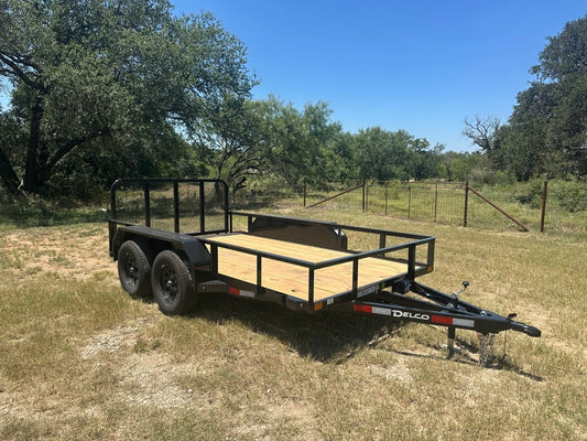Delco 77"x12' Utility BLACK 7K Tandem Axle - 7547 - J4 Trailer