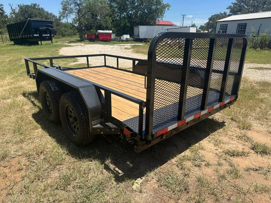 Delco 77"x12' Utility BLACK 7K Tandem Axle - 7547 - J4 Trailer