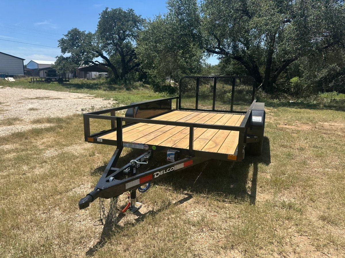 Delco 77"x12' Utility BLACK 7K Tandem Axle - 7547 - J4 Trailer