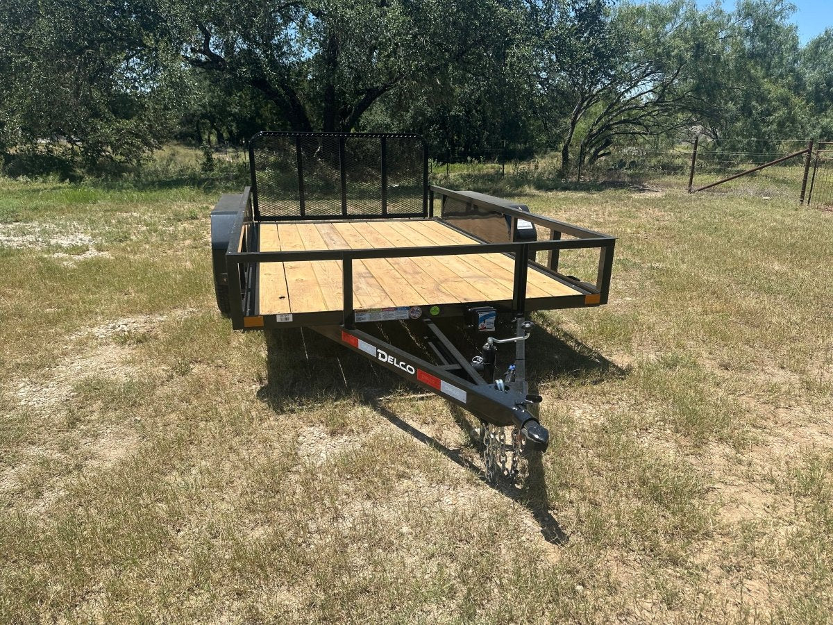 Delco 77"x12' Utility BLACK 7K Tandem Axle - 7547 - J4 Trailer