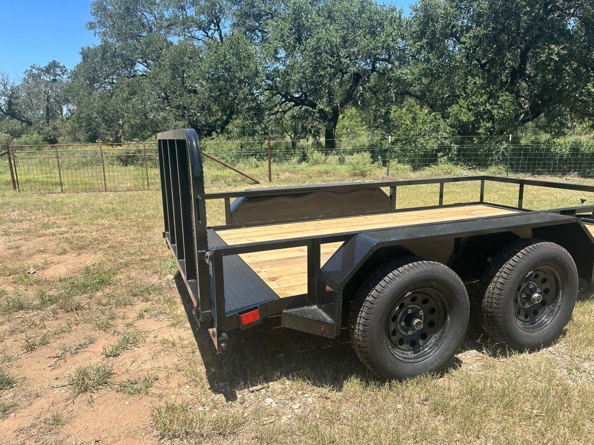 Delco 77"x12' Utility BLACK 7K Tandem Axle - 7547 - J4 Trailer