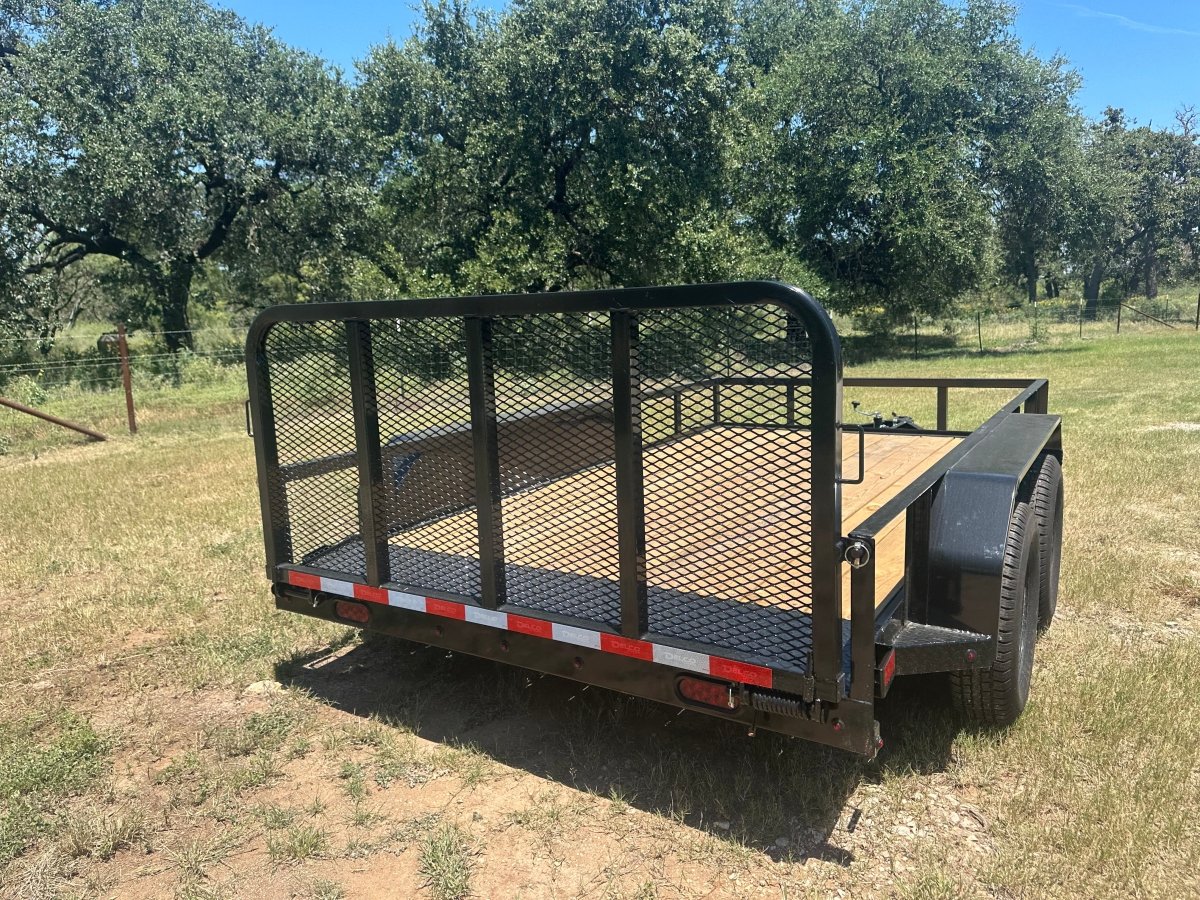 Delco 77"x12' Utility BLACK 7K Tandem Axle - 7547 - J4 Trailer