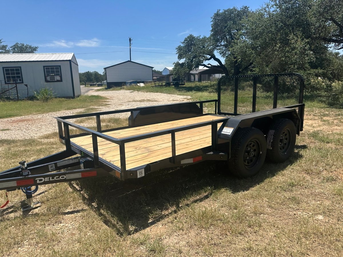 Delco 77"x12' Utility BLACK 7K Tandem Axle - 7547 - J4 Trailer