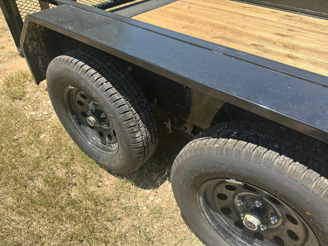 Delco 77"x12' Utility BLACK 7K Tandem Axle - 7547 - J4 Trailer