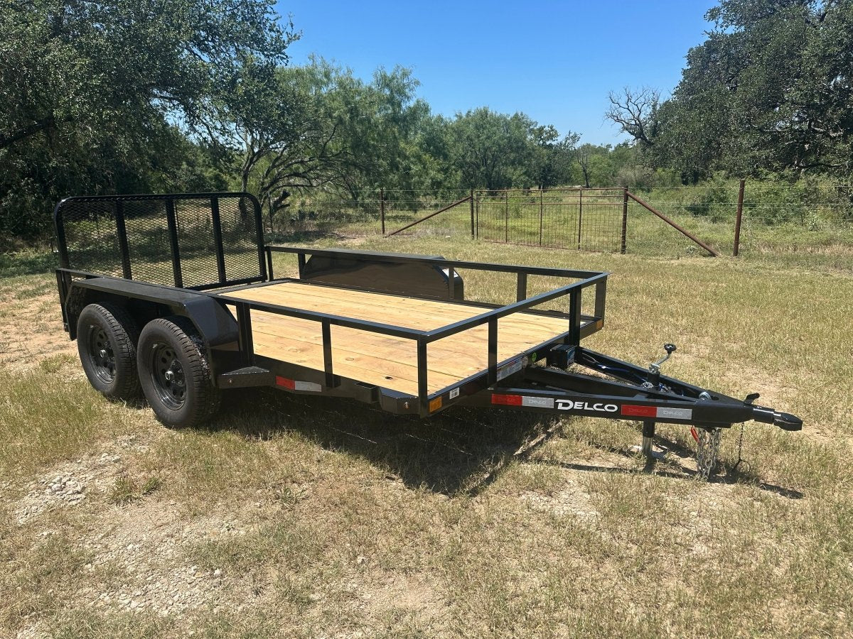 Delco 77"x12' Utility BLACK 7K Tandem Axle - 7547 - J4 Trailer