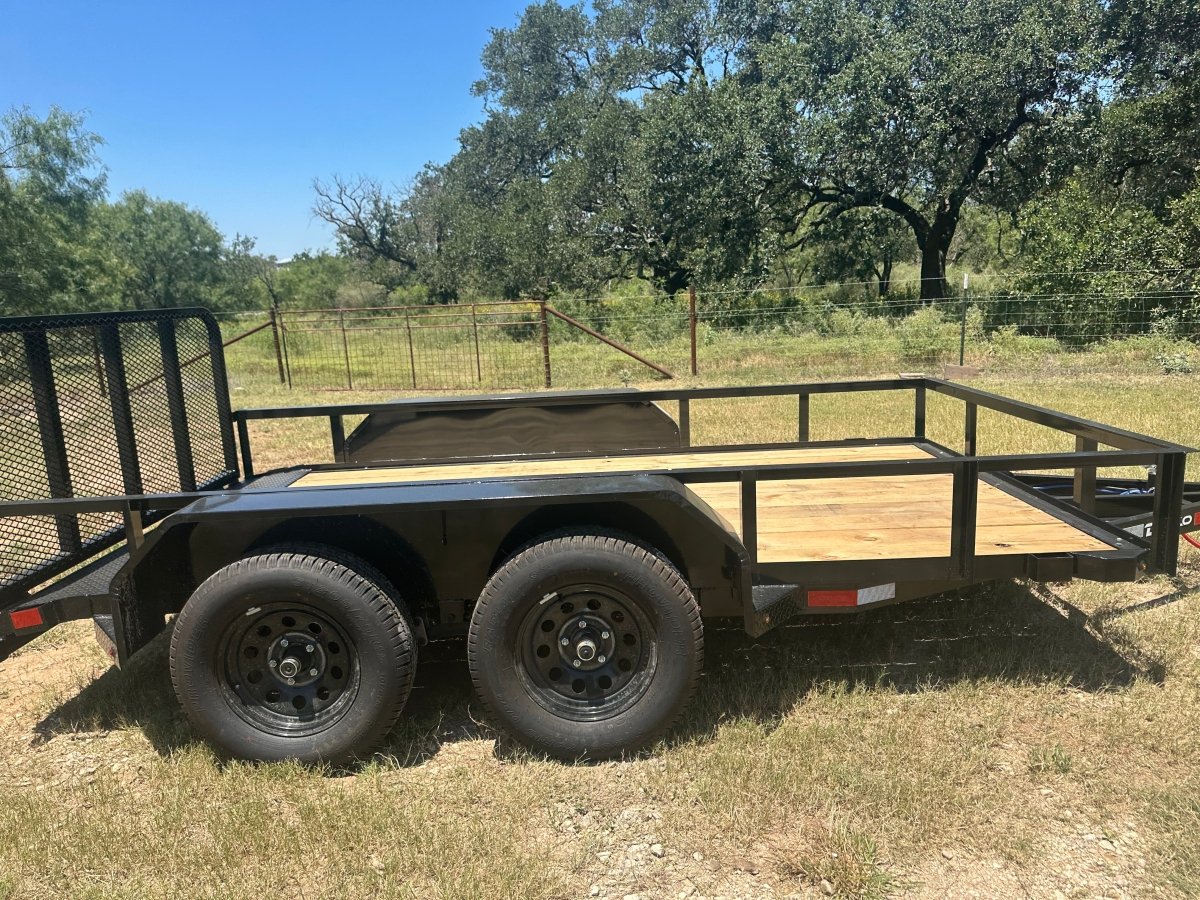 Delco 77"x12' Utility BLACK 7K Tandem Axle - 7547 - J4 Trailer
