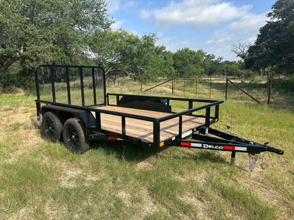 Delco 83"x12' Utility BLACK 7K Tandem Axle - 6421 - J4 Trailer