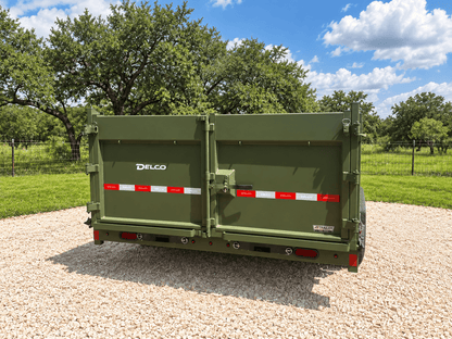 Delco 83"x14' Dump Tandem Trailer ARMY GREEN 14K -5357 - J4 Trailer