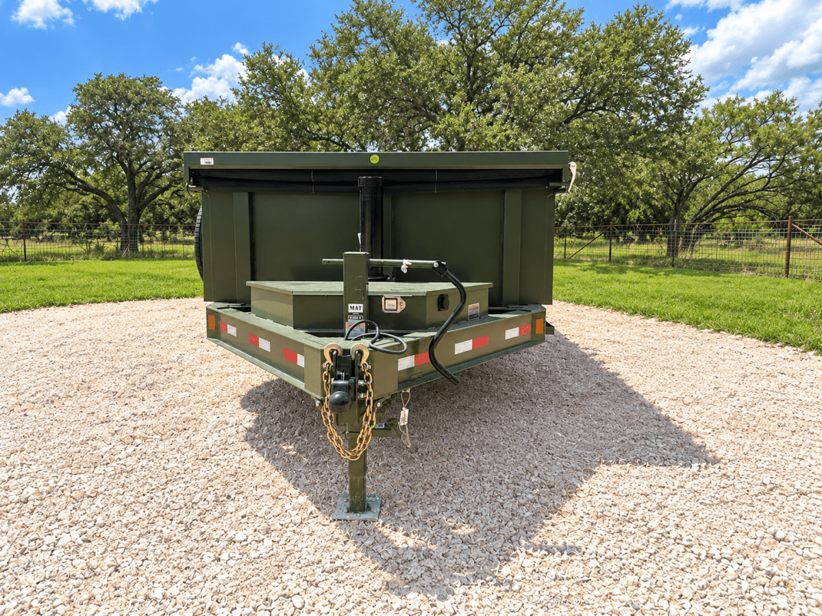 Delco 83"x14' Dump Tandem Trailer ARMY GREEN 14K -5357 - J4 Trailer