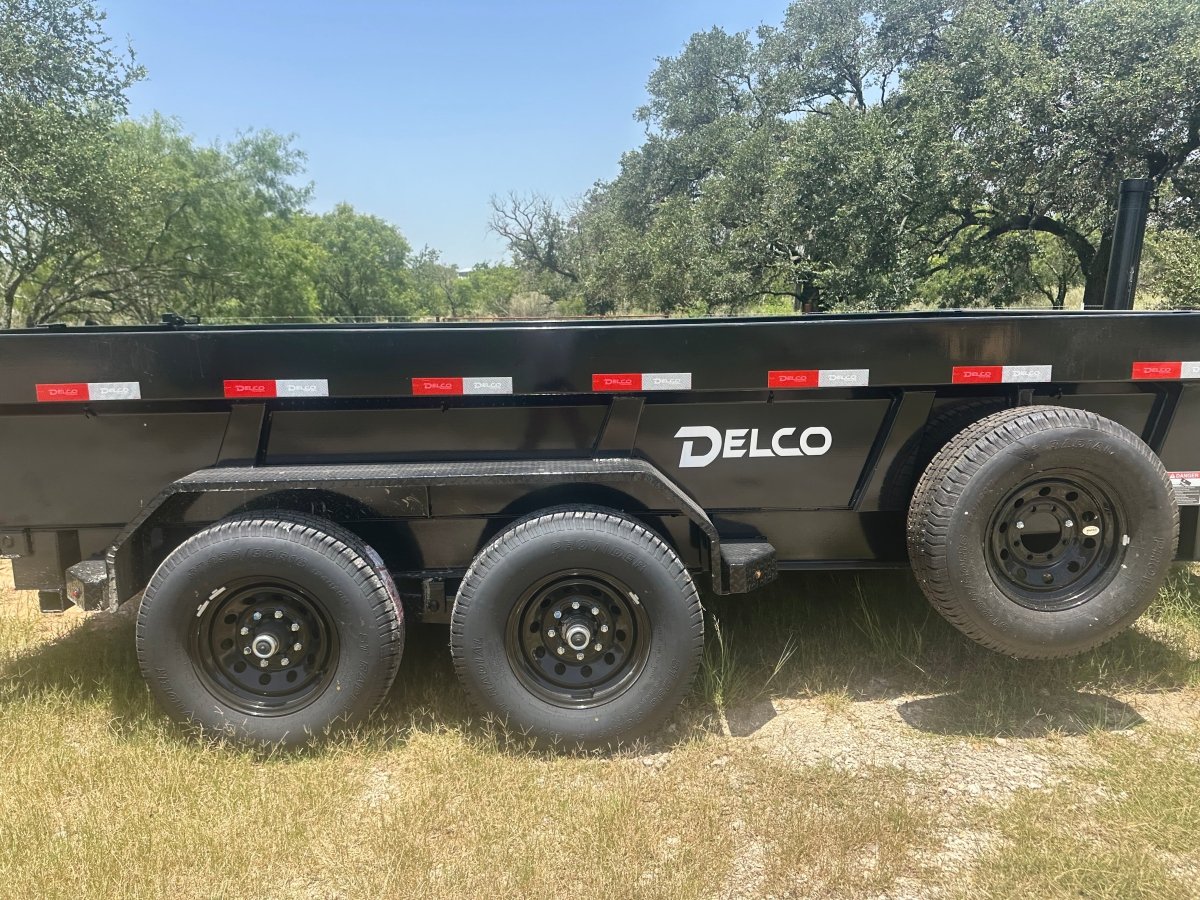 Delco 83"x14' Tandem Telescopic Dump Trailer 14K BLACK - 4396 - J4 Trailer