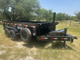 Delco 83"x14' Tandem Telescopic Dump Trailer 14K BLACK - 4396 - J4 Trailer