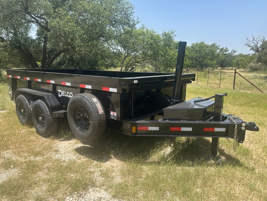 Delco 83"x14' Tandem Telescopic Dump Trailer 14K BLACK - 4396 - J4 Trailer