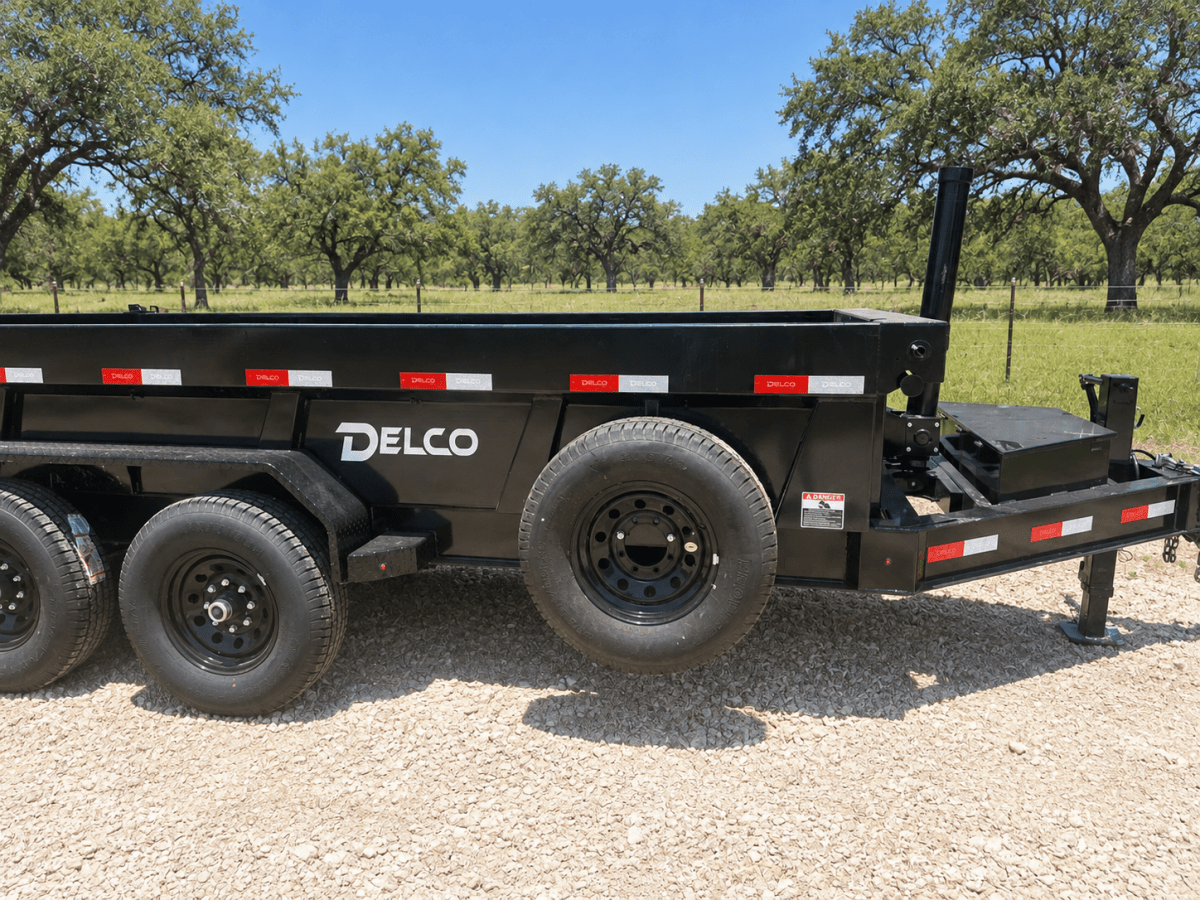 Delco 83"x14' Tandem Telescopic Dump Trailer 14K BLACK - 9627 - J4 Trailer