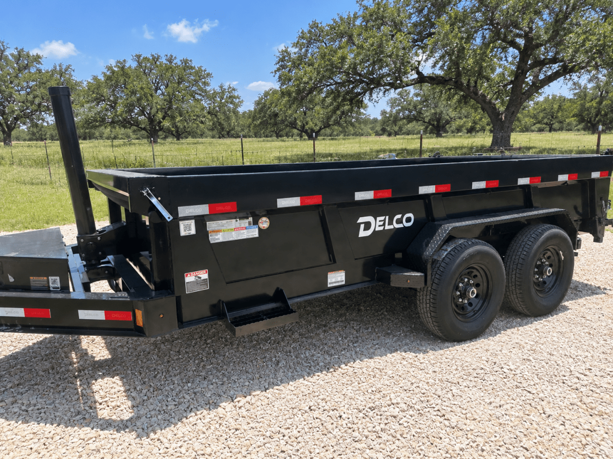 Delco 83"x14' Tandem Telescopic Dump Trailer 14K BLACK - 9627 - J4 Trailer